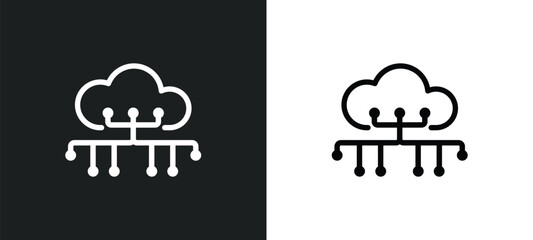 Wall Mural - internet of things icon isolated in white and black colors. internet of things outline vector icon f