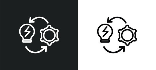 Wall Mural - implementation icon isolated in white and black colors. implementation outline vector icon from gene