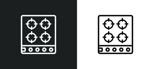 Sticker - hob icon isolated in white and black colors. hob outline vector icon from general collection for web, mobile apps and ui.