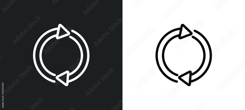 reverse icon isolated in white and black colors. reverse outline vector ...