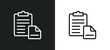 paste clipboard icon isolated in white and black colors. paste clipboard outline vector icon from geometry collection for web, mobile apps and ui.
