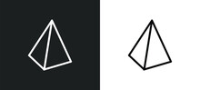 Tetrahedron Icon Isolated In White And Black Colors. Tetrahedron Outline Vector Icon From Geometry Collection For Web, Mobile Apps And Ui.
