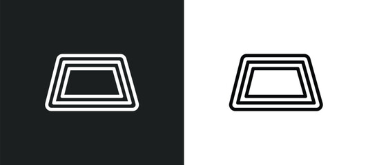 Wall Mural - trapezium icon isolated in white and black colors. trapezium outline vector icon from geometry colle