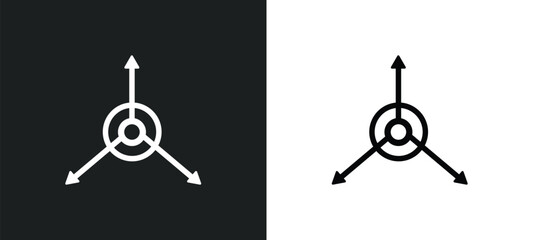Wall Mural - axis icon isolated in white and black colors. axis outline vector icon from geometry collection for 