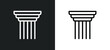 pillar icon isolated in white and black colors. pillar outline vector icon from greece collection for web, mobile apps and ui.