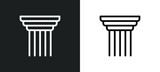 Fototapeta  - pillar icon isolated in white and black colors. pillar outline vector icon from greece collection for web, mobile apps and ui.