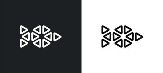 Wall Mural - polygonal fish shape of small triangles icon isolated in white and black colors. polygonal fish shap