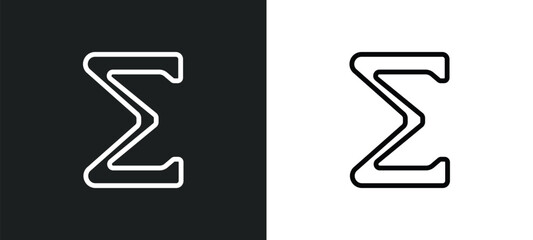 Sticker - sigma icon isolated in white and black colors. sigma outline vector icon from greece collection for web, mobile apps and ui.