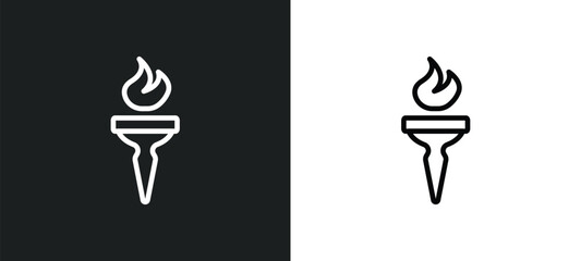 Wall Mural - sports torch icon isolated in white and black colors. sports torch outline vector icon from greece c