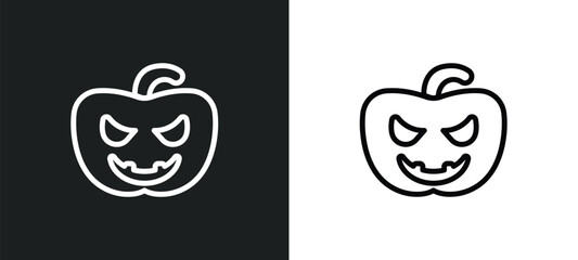 Sticker - pumpkin lantern icon isolated in white and black colors. pumpkin lantern outline vector icon from halloween collection for web, mobile apps and ui.