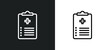 medical checklist icon isolated in white and black colors. medical checklist outline vector icon from health and medical collection for web, mobile apps and ui.