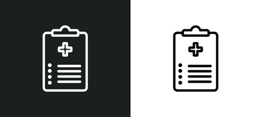 Wall Mural - medical checklist icon isolated in white and black colors. medical checklist outline vector icon fro