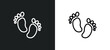 © Premium Art - foot print icon isolated in white and black colors. foot print outline vector icon from history collection for web, mobile apps and ui.