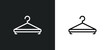 hanger icon isolated in white and black colors. hanger outline vector icon from hotel collection for web, mobile apps and ui.
