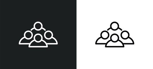 Wall Mural - people icon isolated in white and black colors. people outline vector icon from accommodation collec