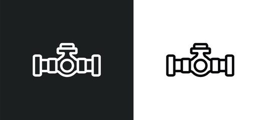Wall Mural - petrol pipe icon isolated in white and black colors. petrol pipe outline vector icon from industry c