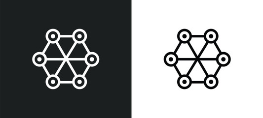 Wall Mural - interconnected icon isolated in white and black colors. interconnected outline vector icon from info