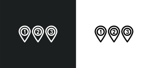 Wall Mural - numbered icon isolated in white and black colors. numbered outline vector icon from infographics col