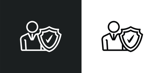 Wall Mural - beneficiary icon isolated in white and black colors. beneficiary outline vector icon from insurance 