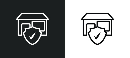 Wall Mural - small business insurance icon isolated in white and black colors. small business insurance outline v