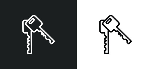 Wall Mural - keys icon isolated in white and black colors. keys outline vector icon from kid and baby collection 