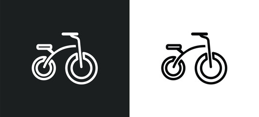 Wall Mural - tricycle icon isolated in white and black colors. tricycle outline vector icon from kid and baby col