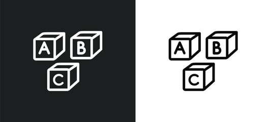 Wall Mural - block icon isolated in white and black colors. block outline vector icon from kids and baby collection for web, mobile apps and ui.