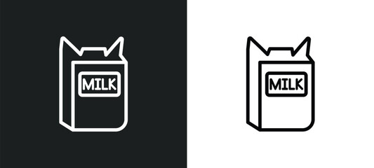 Wall Mural - milk icon isolated in white and black colors. milk outline vector icon from kitchen collection for w
