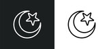 Fototapeta  - islam icon isolated in white and black colors. islam outline vector icon from religion collection for web, mobile apps and ui.
