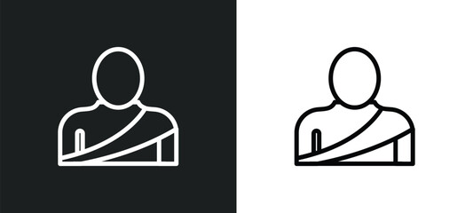 Wall Mural - monk icon isolated in white and black colors. monk outline vector icon from religion collection for web, mobile apps and ui.