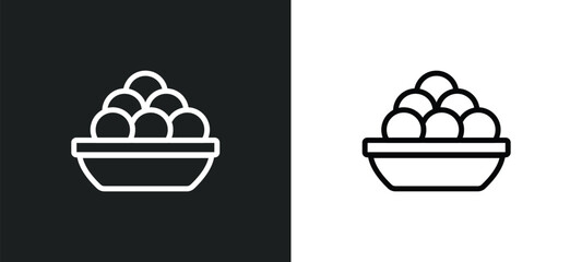 Wall Mural - laddu icon isolated in white and black colors. laddu outline vector icon from religion collection fo
