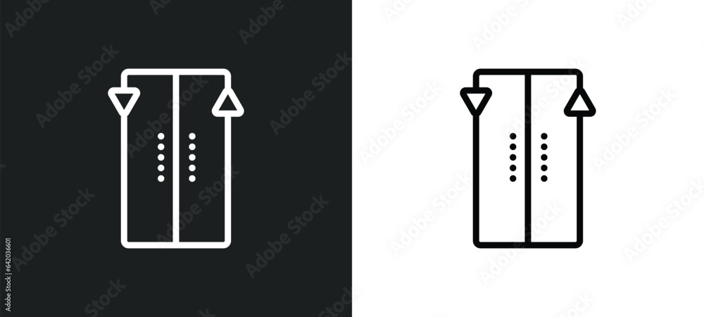lift icon isolated in white and black colors. lift outline vector icon ...