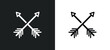 crossed arrows icon isolated in white and black colors. crossed arrows outline vector icon from user interface collection for web, mobile apps and ui.