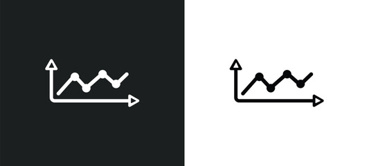Wall Mural - line dot chart icon isolated in white and black colors. line dot chart outline vector icon from user