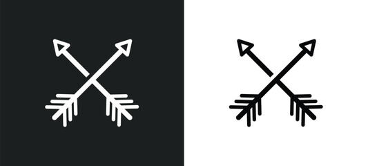 Wall Mural - crossed arrows icon isolated in white and black colors. crossed arrows outline vector icon from user