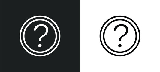 Sticker - round help button icon isolated in white and black colors. round help button outline vector icon from user interface collection for web, mobile apps and ui.