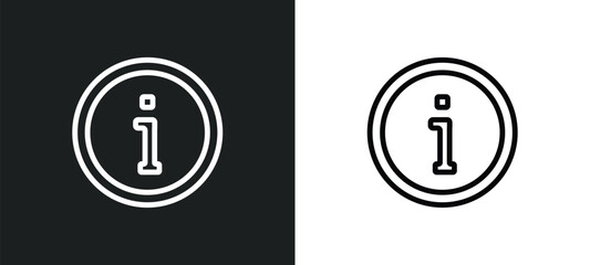 Wall Mural - round information button icon isolated in white and black colors. round information button outline v