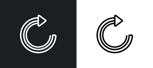 Wall Mural - refresh page arrow button icon isolated in white and black colors. refresh page arrow button outline