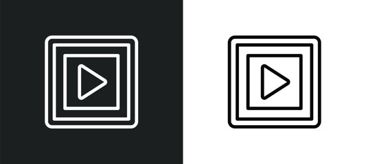 Wall Mural - press play button icon isolated in white and black colors. press play button outline vector icon fro