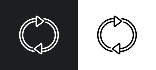 Wall Mural - refresh button icon isolated in white and black colors. refresh button outline vector icon from user
