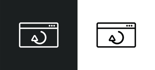 Wall Mural - reload webpage icon isolated in white and black colors. reload webpage outline vector icon from user