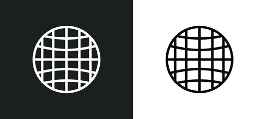 Wall Mural - worldgrid icon isolated in white and black colors. worldgrid outline vector icon from user interface