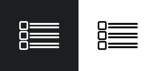 Wall Mural - list layout with check boxes icon isolated in white and black colors. list layout with check boxes o