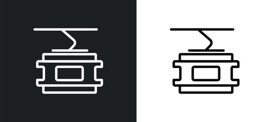 Wall Mural - ski lift icon isolated in white and black colors. ski lift outline vector icon from winter collectio