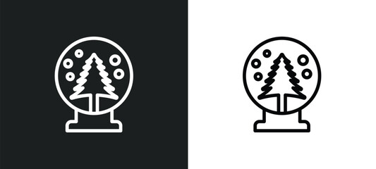 Wall Mural - snow globe icon isolated in white and black colors. snow globe outline vector icon from winter colle