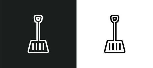 Wall Mural - winter shovel icon isolated in white and black colors. winter shovel outline vector icon from winter