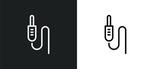 Wall Mural - audio jack icon isolated in white and black colors. audio jack outline vector icon from electrian co