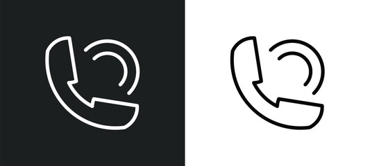 Sticker - telephone call icon isolated in white and black colors. telephone call outline vector icon from user interface collection for web, mobile apps and ui.