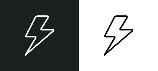 Wall Mural - light bolt icon isolated in white and black colors. light bolt outline vector icon from weather coll