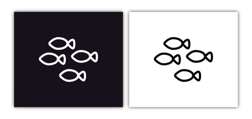 Wall Mural - shoal icon isolated in white and black colors. shoal outline vector icon from animals collection for